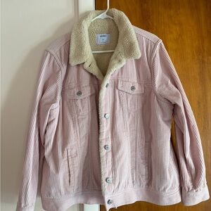 Old Navy Pink Corduroy Jacket with Sherpa Lining